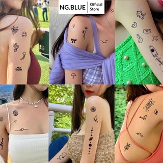 Bộ 96 hình xăm dán tatoo giả tạm thời dễ thương cute mini 15 ngày ngực tay nam nữ chống thấm nước 2 tuần lâu trôi HXL14