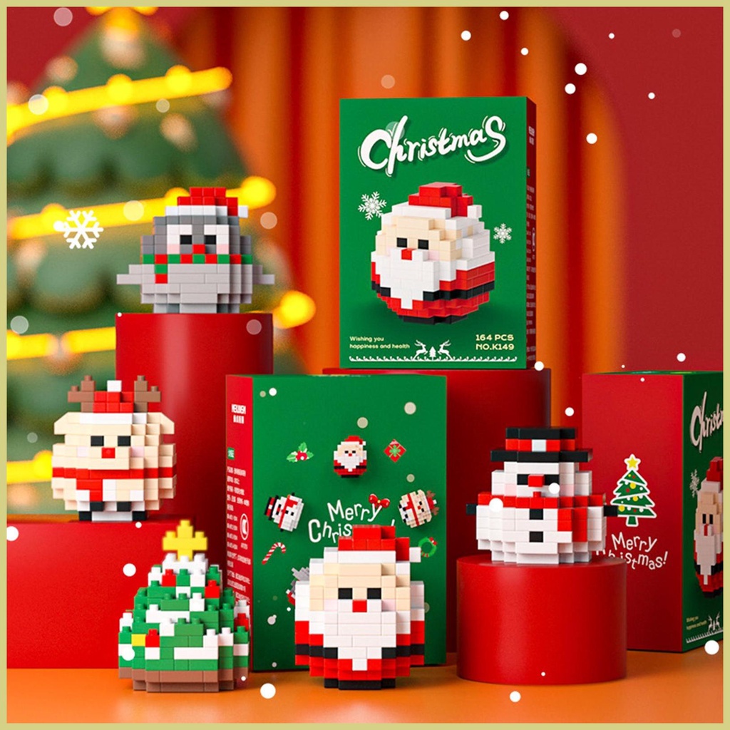 Khối Xây Dựng Trang Trí Giáng Sinh Phát Triển santa claus claus snowman Trò Chơi Xây Dựng Cổ Điển aseavn aseavn