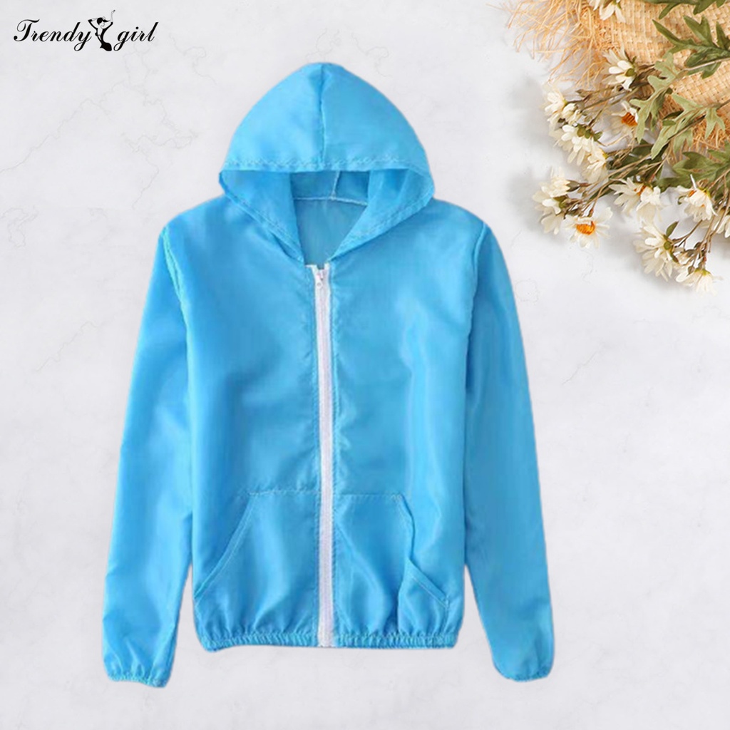 Áo Khoác Chống Nắng Tay Dài Có Khóa Kéo Màu Trơn Siêu Mỏng Cho Nam Và Nữ