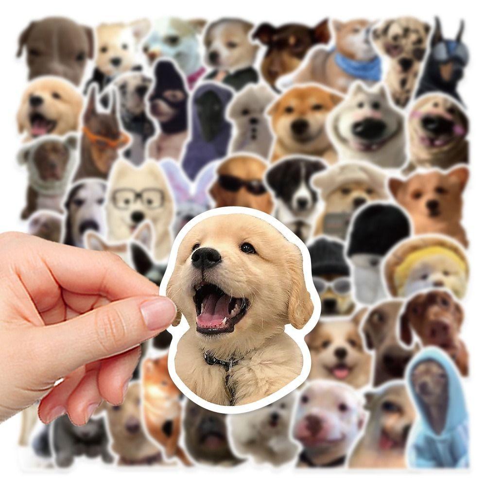 Mmluck Bộ 50 Miếng Dán Hình Cún husky Vui Nhộn Chống Thấm Nước Trang Trí Vali