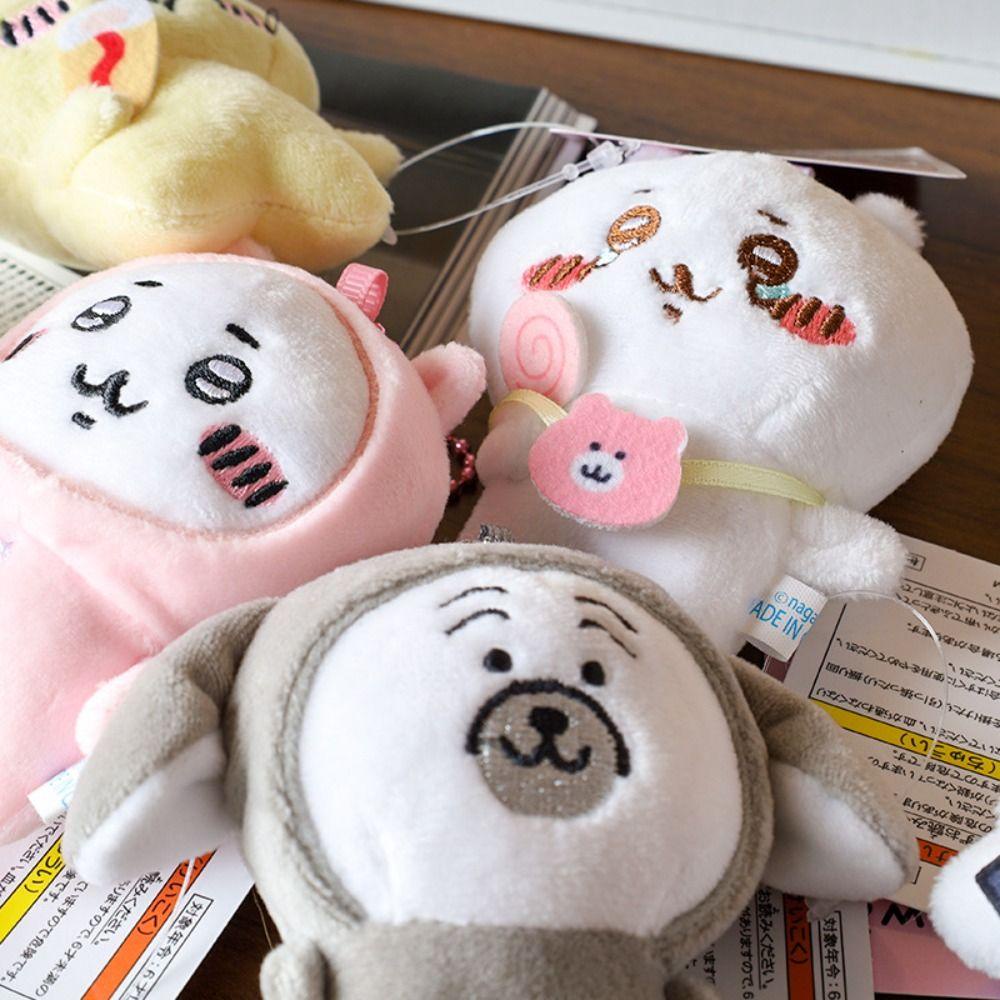 Mmluck chiikawa Móc Khóa Hình Thú Nhồi Bông Hoạt Hình rakko chiikawa Vui Nhộn Trang Trí Ba Lô