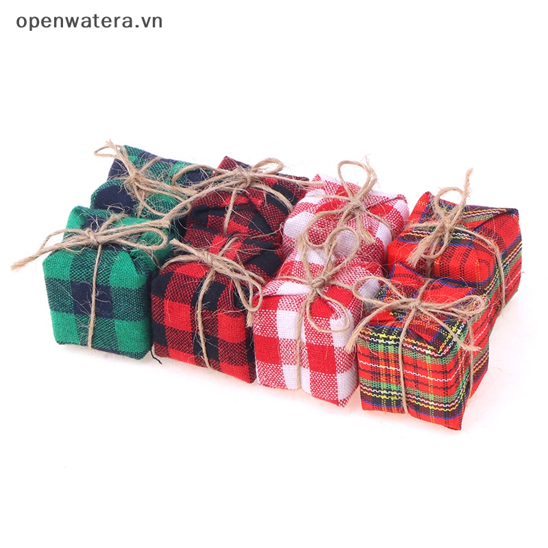 Set 2 / 4 Hộp Quà Bằng Vải Lanh cotton Cho Nhà Búp Bê Tỉ Lệ 1 / 12