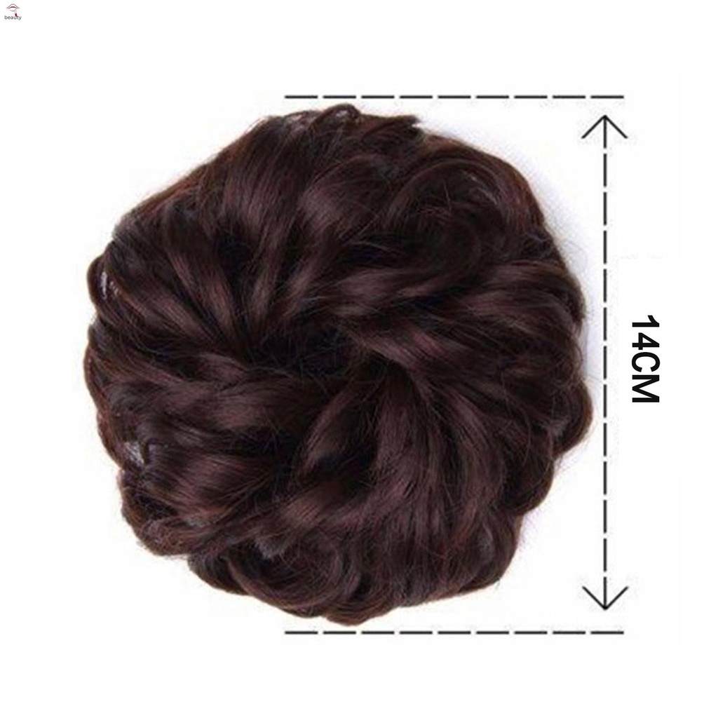 Dây Buộc Tóc Giả Xoăn Co Giãn Màu Đen / Nâu Dành Cho Nữ