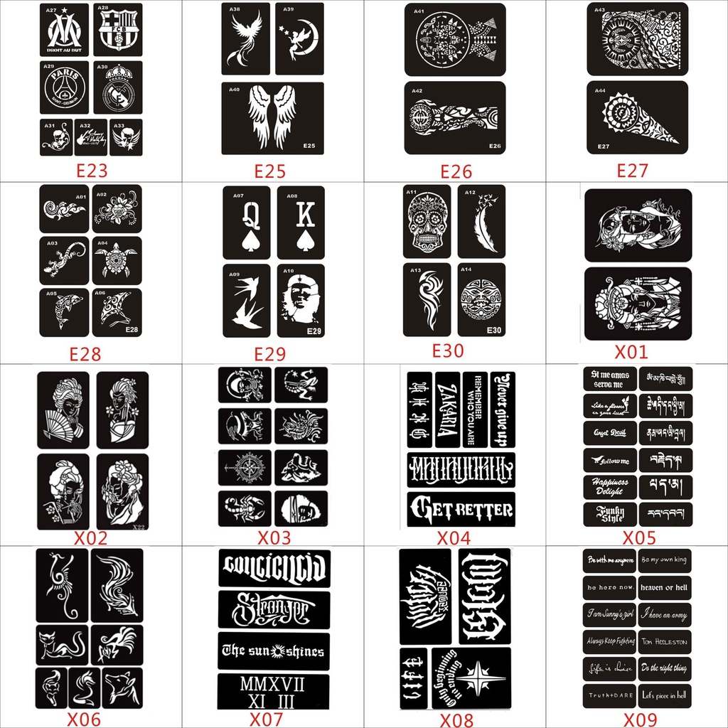 Miếng dán hình xăm rỗng mẫu hình xăm cá tính hoa Stickers phim hoạt hình 3d hình xăm Stickers