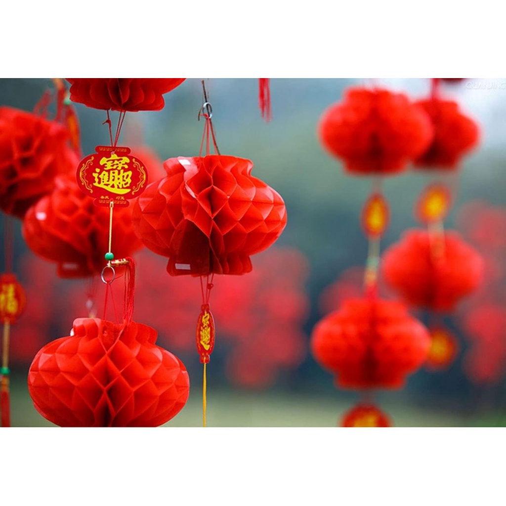 Set 10 Lồng Đèn Trung Hoa Màu Đỏ Trang Trí Lễ Hội / Năm Mới / Lễ Hội / Đám Cưới / Nhà Hàng