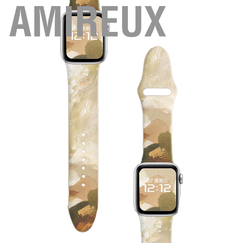 Amireux Floral Printed Smartwatch Band Replacement Soft Silicone Sport Watch Strap for Iwatch 7 Series