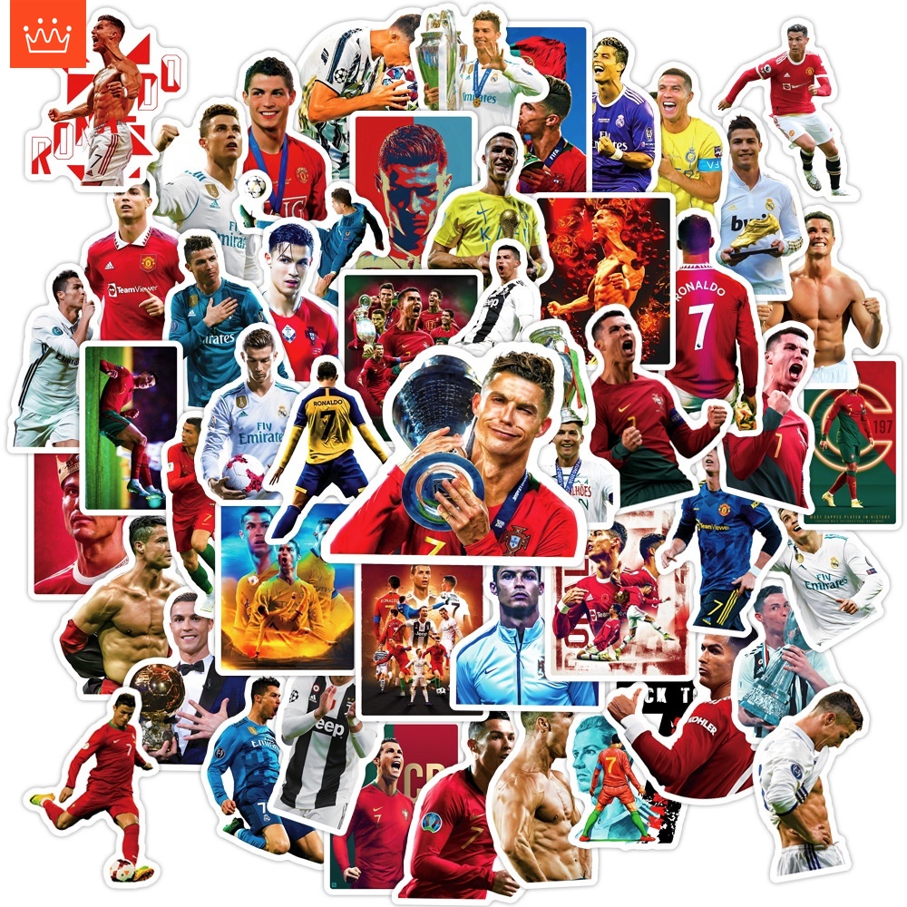 J· Hình Dán Chống Nước Cristiano Ronaldo Thể Thao Mũ Bảo Hiểm Máy Tính Xách Tay Hành Lý Dán Thiết Lập, 50 tờ