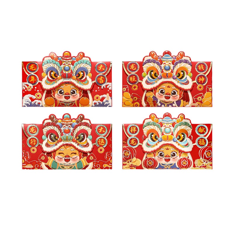 Set 6 Bao Lì Xì Năm Mới 2024 Họa Tiết Hoạt Hình Xinh Xắn