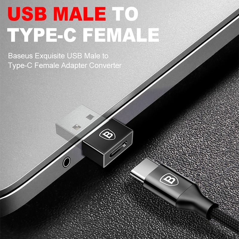 Đầu chuyển đổi Baseus type c to usb / Baseus USB to Type c / Baseus micro usb to type c cho điện thoại, laptop,..
