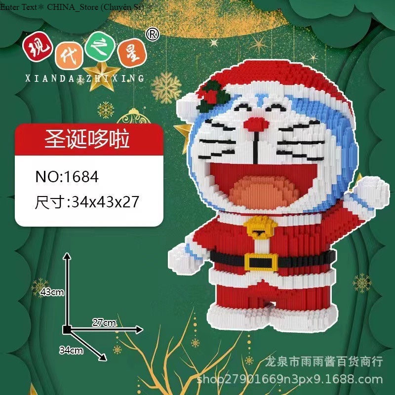 Đồ chơi mô hình lắp ráp thông minh le.go Doremon Noel 43cm Xếp hình siêu đẹp xếp hình doremon size đại 43cm