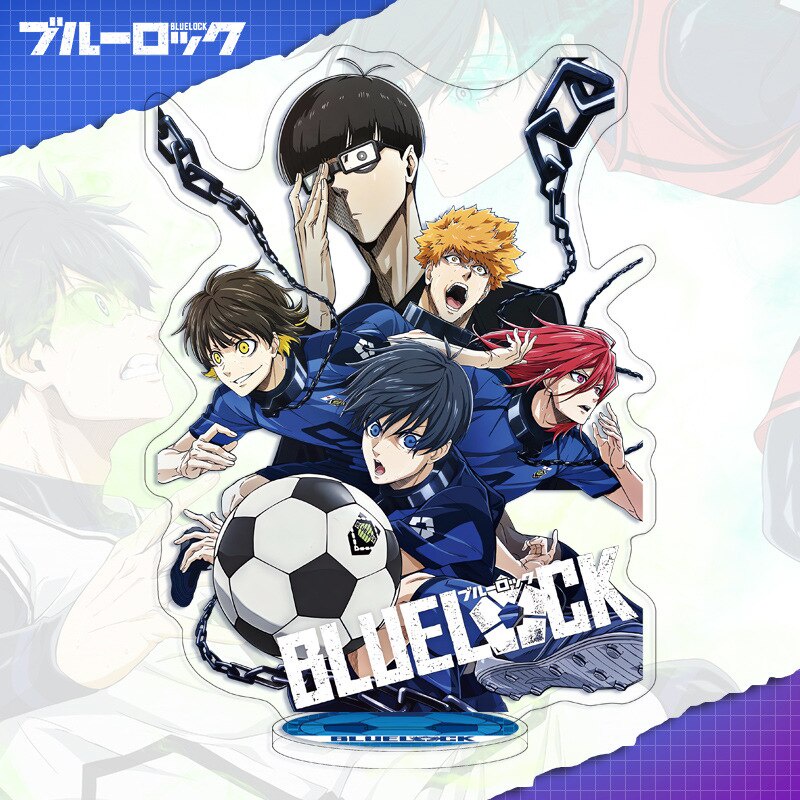 Mô hình Standee Football Anime Blue Lock Kira Ryosuke Isagi Yoichi Bachira Meguru Chigiri Hyoma để bàn tượng trong suốt