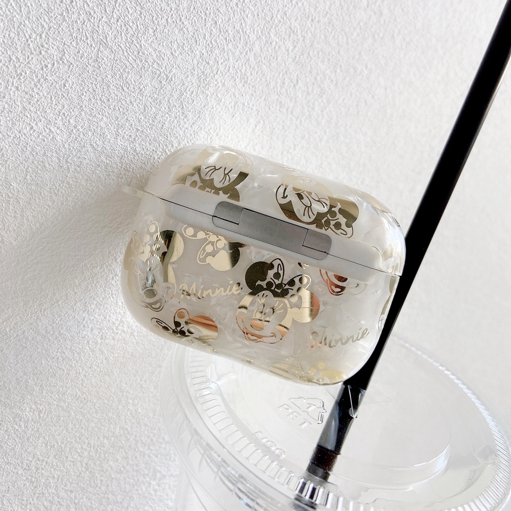 DISNEY Dễ Thương Vỏ Bảo Vệ Hộp Sạc Tai nghe không dây airpods pro gen 2 1 2 3 pro Hình Chuột mickey minnie Lấp Lánh