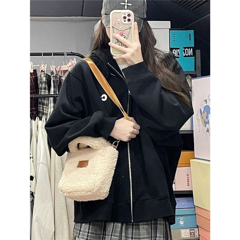 Túi Đeo Chéo Nữ Cashmere Phong Cách Hàn Quốc Thời Trang Đơn Giản Một Vai Đeo Chéo Túi Lông Thú Mùa Thu Đông