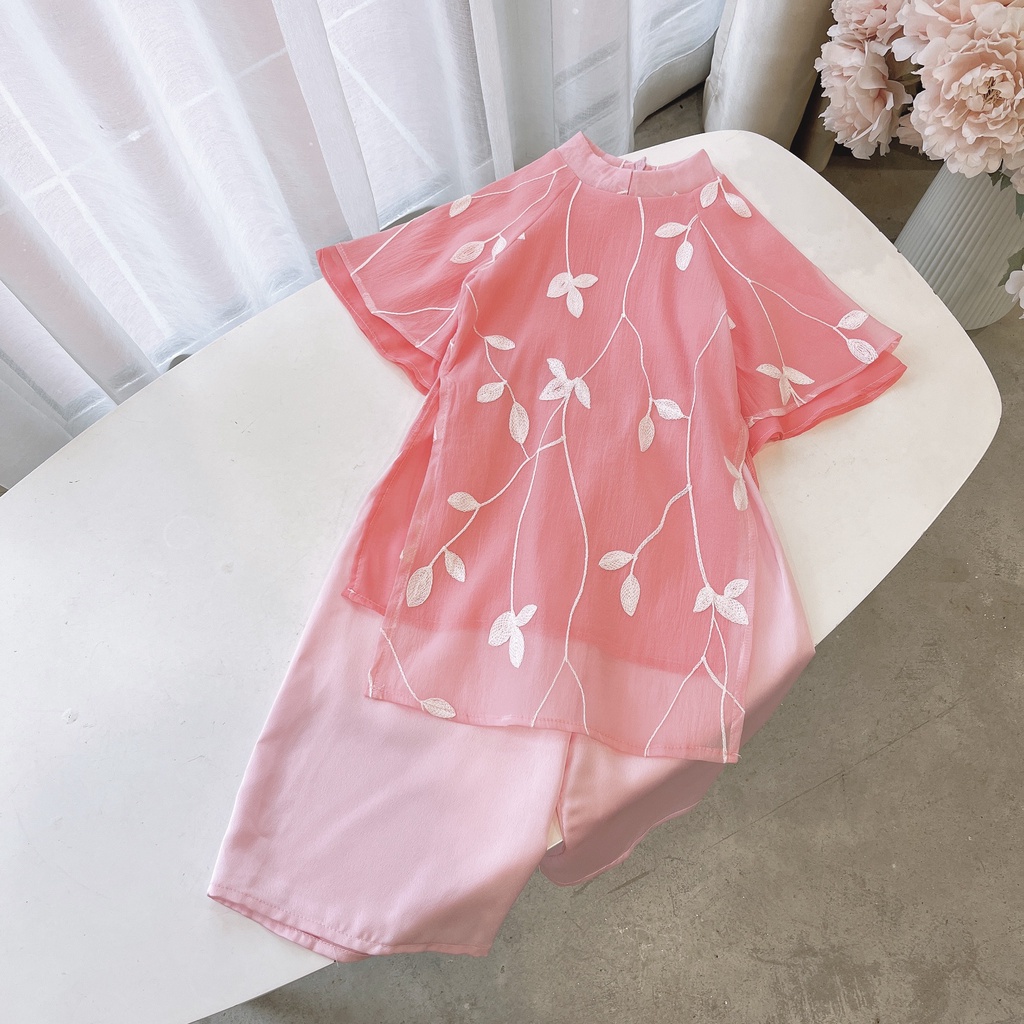 Áó Dài Tơ Thêu Hoa Sang Chảnh 9-33kg