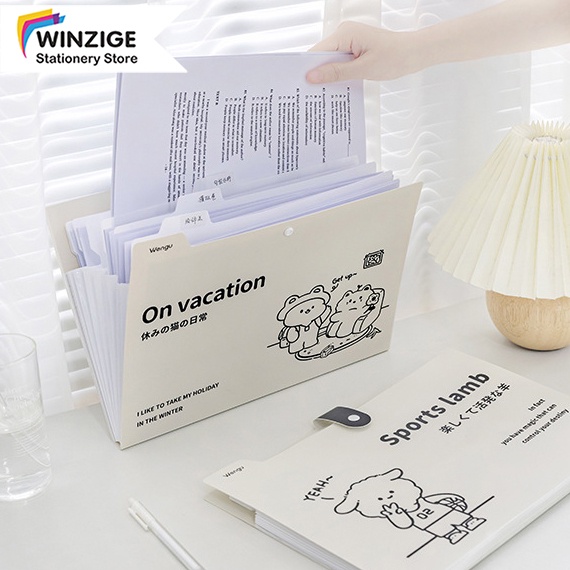 Winzige A4 Túi đựng tài liệu nhiều ngăn cute - tệp đựng tài liệu A4 kẹp file túi đựng tài liệu phụ kiện văn phòng phẩm