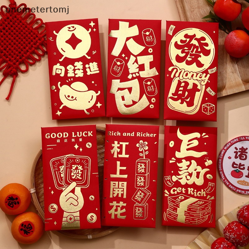 Onemetertomj Set 6 Bao Lì Xì Hình Rồng Đỏ May Mắn Cho Năm Mới 2024