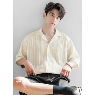 Áo sơ mi nam tay lỡ Wood lưới xuyên thấu phóng khoáng