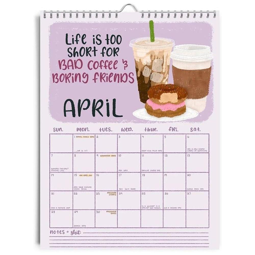 KUNHEV Lịch Giấy 2024 Treo Tường Trang Trí In Chữ we go again