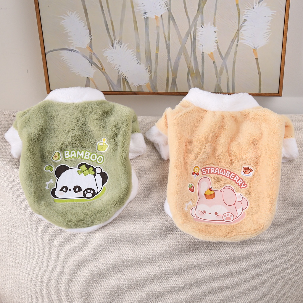 Áo Khoác Bông Giữ Ấm In Hình Động Vật Dễ Thương Cho Thú Cưng