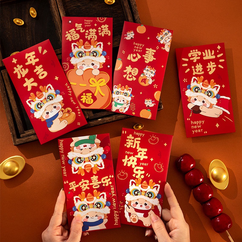 Bao Lì Xì Năm Mới 2024 Hình Rồng Đỏ May Mắn