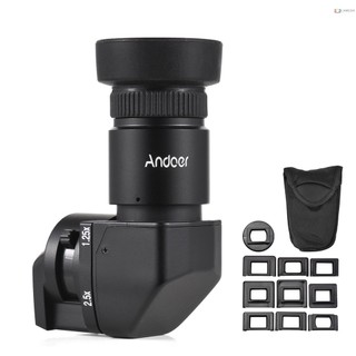 Kính Ngắm Máy Ảnh Andoer Kính Ngắm Góc Phải Độ Phóng Đại 1.25X/ 2.5X Với 10 Bộ Chuyển Đổi Gắn Thay Thế Cho Máy Ảnh DSLR Canon Pentax Olympus Leica Fujifilm