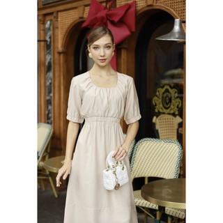 Đầm midi scoop - BEIGE - YV LE & CO