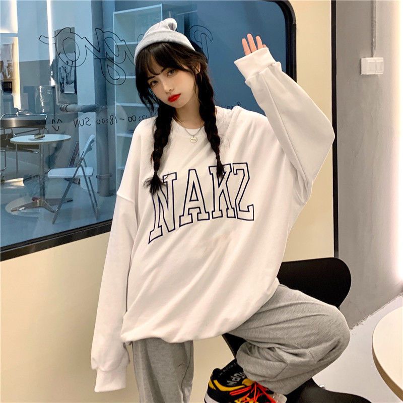 Áo Nỉ Nữ Dài Tay Form Rộng Thời Trang Hàn 2024