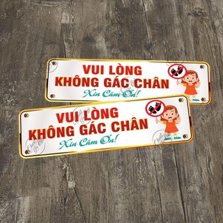 Combo 2 miếng dán bên trong xe ô tô vui lòng không GÁC CHÂN