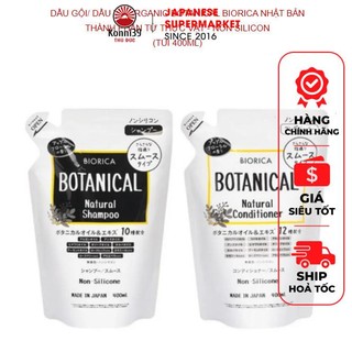 Dầu gội xả thành phần thực vật organic botanical biorica nhật bản non silicon