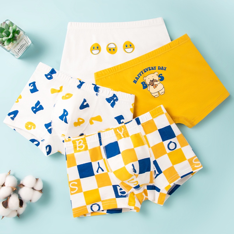 Quần Lót boxer cotton Mềm Mại Kiểu Hoạt Hình Xinh Xắn Cho Bé