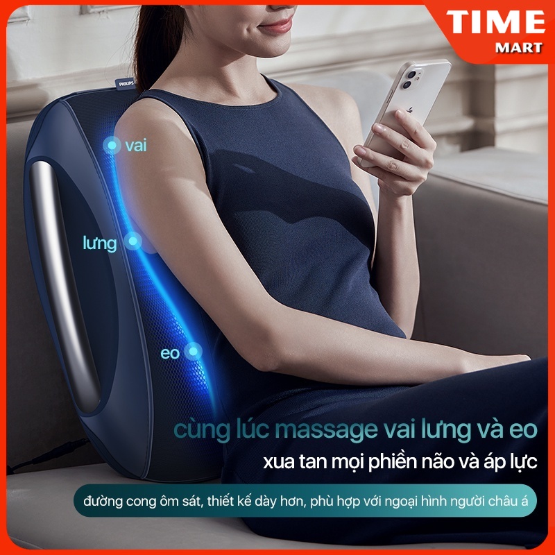 [ CHÍNH HÃNG ] Máy Massage Lưng PHILIPS 5101B. 12 đầu massage riêng biệt, 4 chế độ [ TIME MART ]