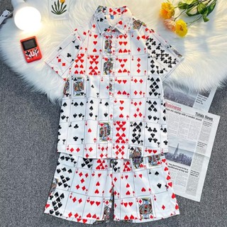 Set Áo Sơ Mi Ngắn Tay Họa Tiết Hoa + Quần short Thời Trang Đi Biển Mùa Hè Cho Nam