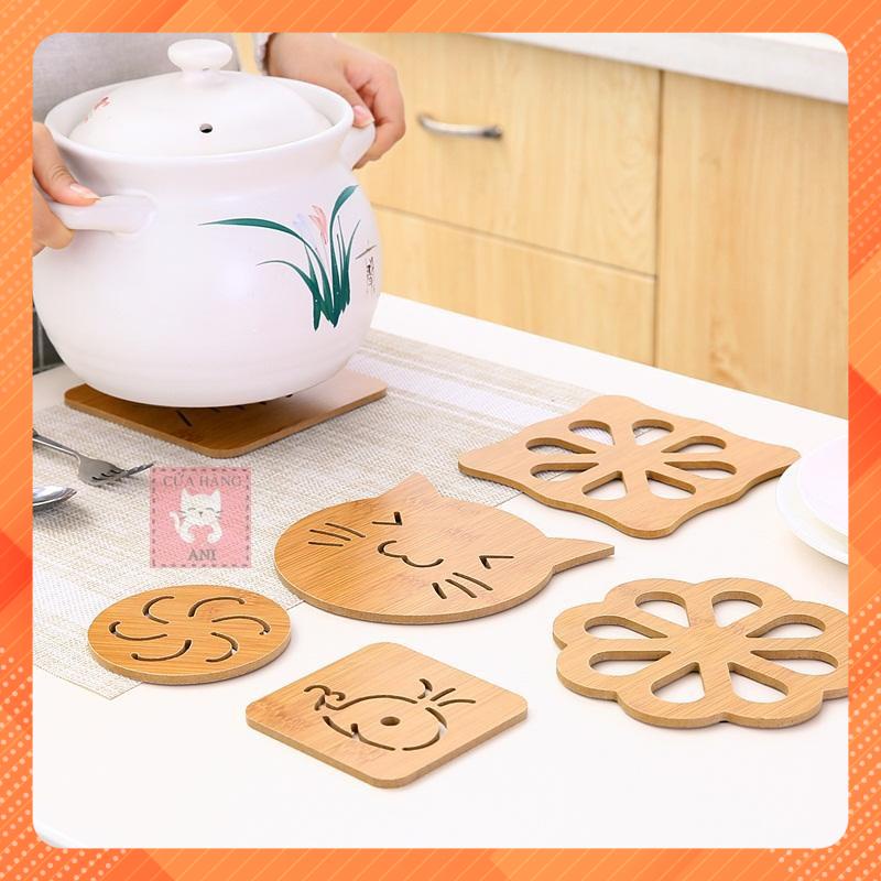 Miếng lót nồi bằng gỗ nhiều hình - kích thước 14,8 x 14,8cm