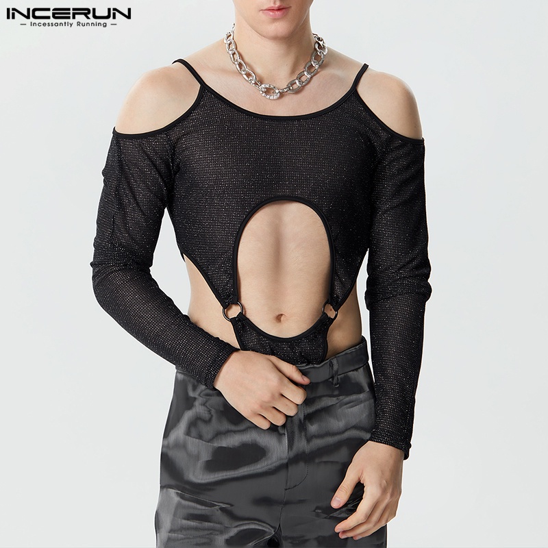 INCERUN Bộ Đồ Liền Thân Dài Tay Thời Trang Dành Cho Nam