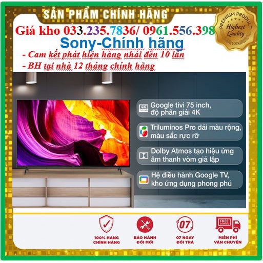 SALE_ Smart Tivi Sony 75 Inch KD-75X9000H 4K UHD &lt; Chính hãng BH:24 tháng tại nhà toàn quốc &gt; - Mới 100%