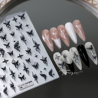Miếng dán trang trí móng tay 5d hình bướm và lông vũ ts-3342