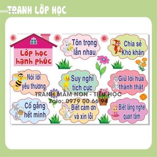 Tranh Decal trang trí Lớp Học Hạnh Phúc 006