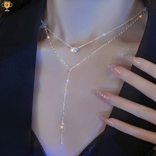 Vòng cổ Dài Tua Rua Đính Đá Lấp Lánh Sang Trọng Cho Nữ