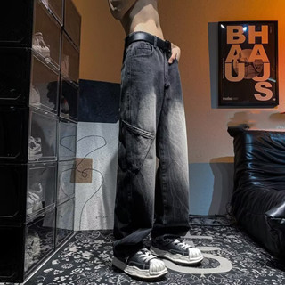 Quần Yếm Jean Dài Ống Rộng Phong Cách Đường Phố Mỹ Thời Trang Xuân Thu Kiểu Mới Dễ Phối Đồ Cho Nam