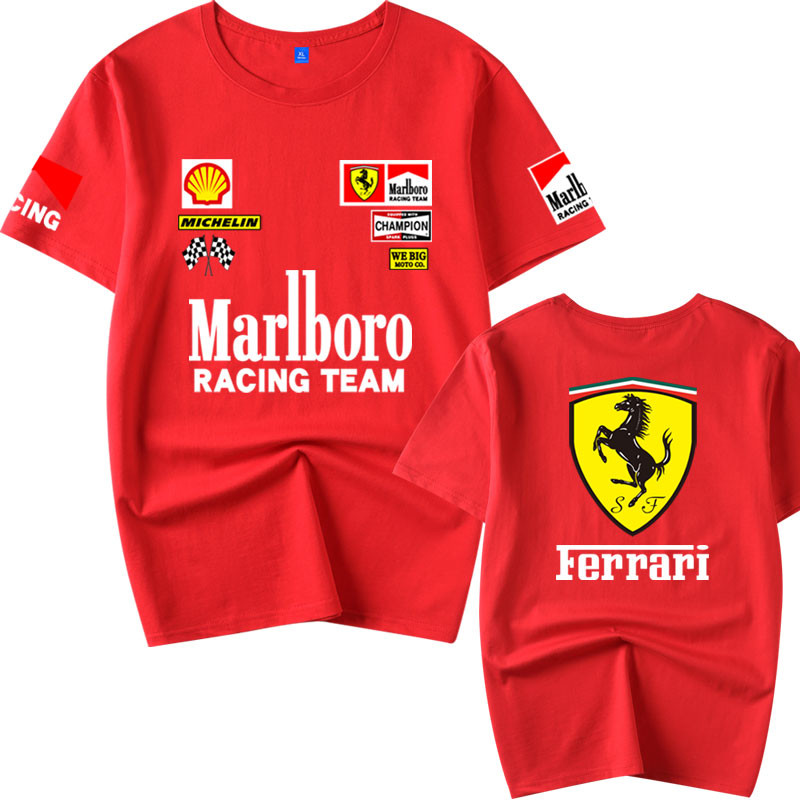 SF1000 F1 Formula Racing Suit Mùa hè Nam 100% Cotton Chất Lượng Cao Áo Thun Nữ Tay Ngắn Đế Áo Thun 1