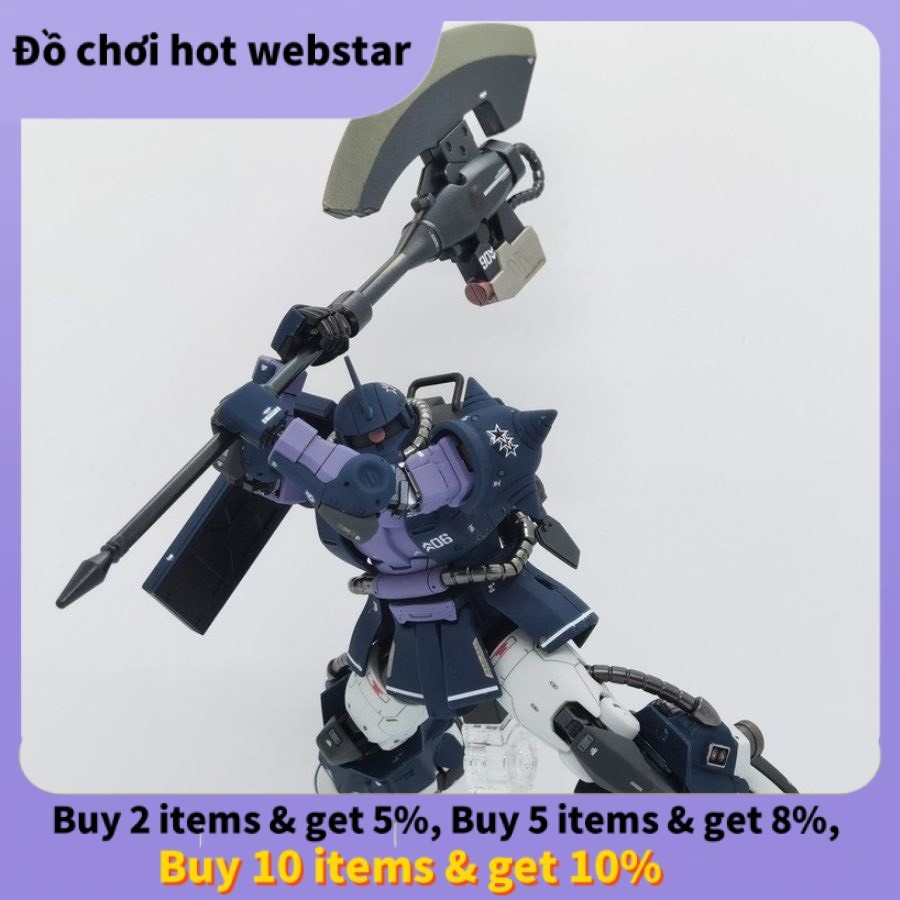 (tặng kèm base)Mô hình gundam lắp ráp MS-06R-1A ZAKU II 1/144 minh,nhựa Mecha Đồ chơi Toy