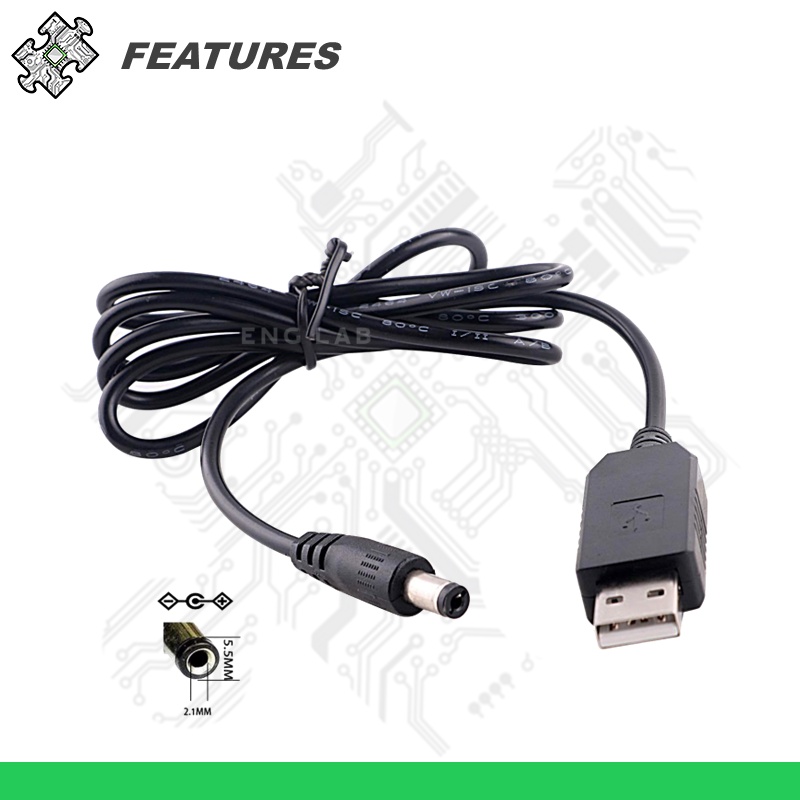ENGLAB★Dây Cáp Tăng Cường usb Từ 5v Sang 8.4v / 9v / 12v