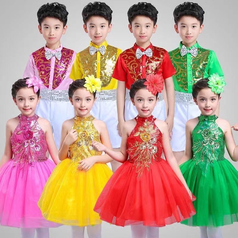 Đầm Biểu Diễn Múa pettiskirt Đính Kim Sa Lấp Lánh Cho Bé Gái