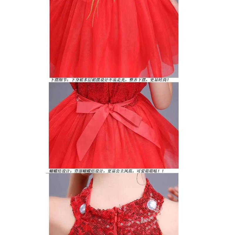 Đầm Biểu Diễn Múa pettiskirt Đính Kim Sa Lấp Lánh Cho Bé Gái