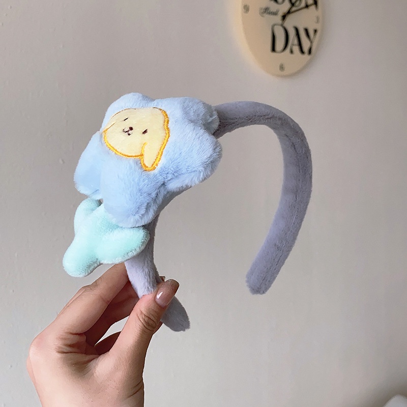 Băng đô cài tóc rửa mặt Vải Bông Họa Tiết Hoa Hướng Dương Hoạt Hình Dễ Thương