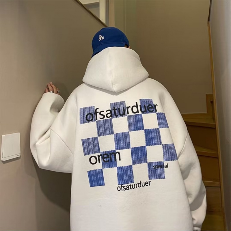 Áo hoodie Nam Nữ Họa Tiết Ca Rô Thời Trang Hàn Quốc Cho áo hoodie mũ áo hoodie unisex form rộng Bigsize