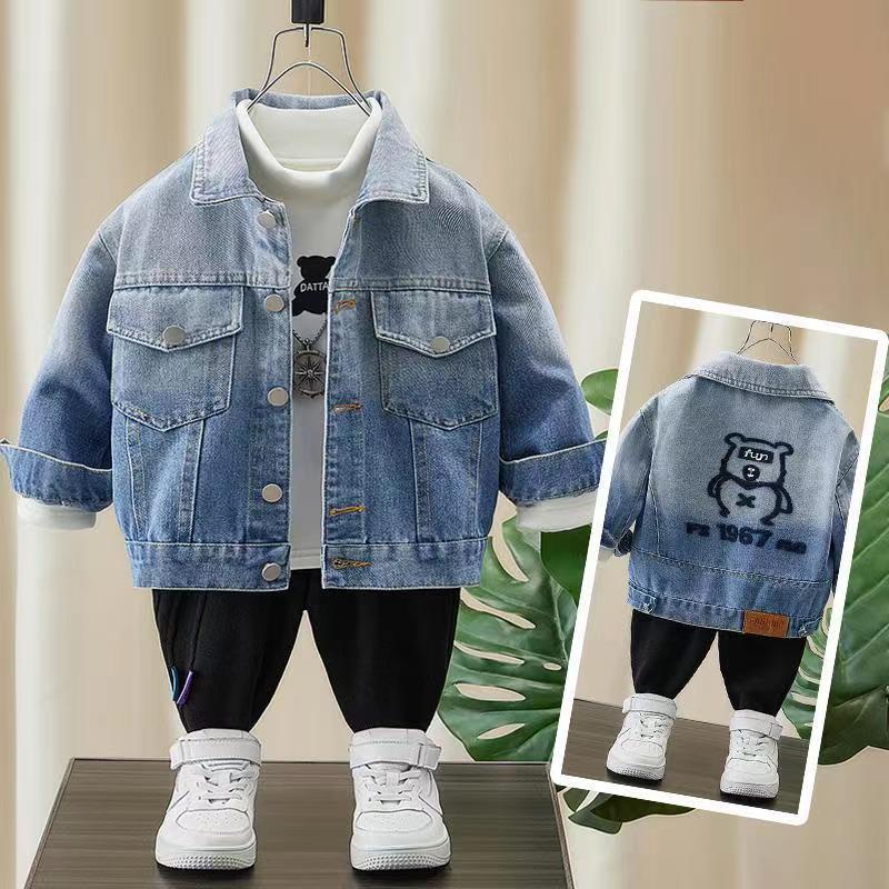 Áo Khoác denim Màu Sắc gradient Phong Cách Thời Trang Xuân Thu Cho Bé Trai