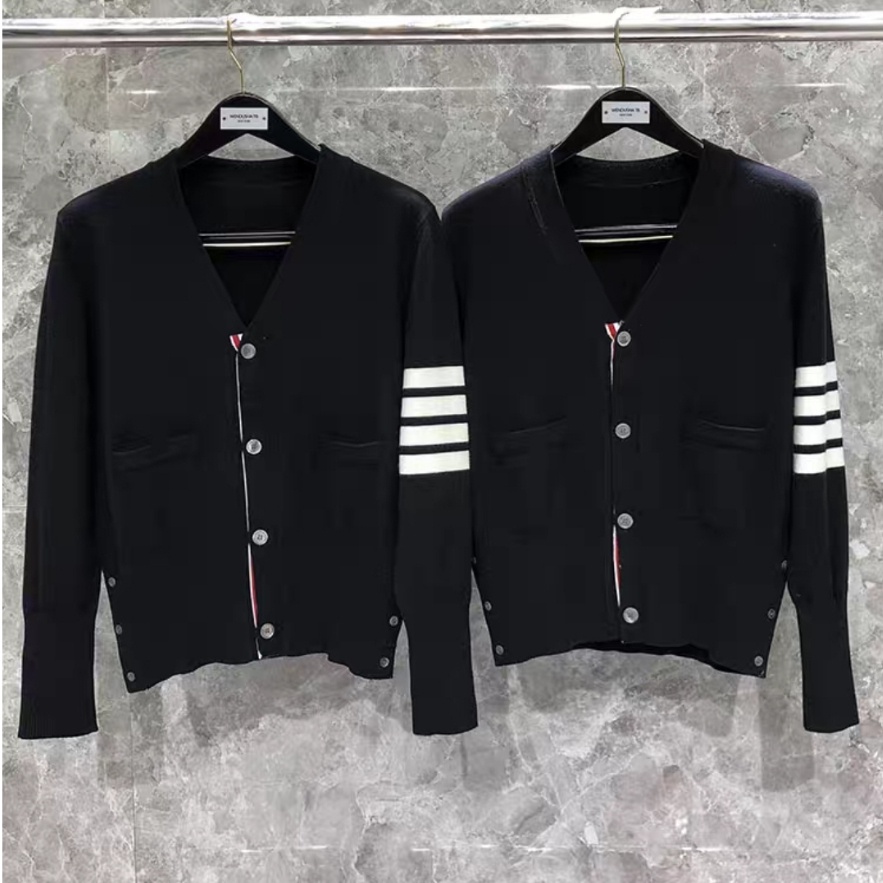 Áo Khoác Cardigan Len Thombrown 4 Vạch Tay, Đơn Sắc, Dày Dặn, Ấm Áp, DTA30