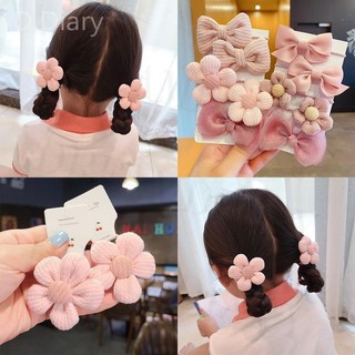 Set 10 dây cột tóc co dãn đính nơ xinh xắn cho bé gái