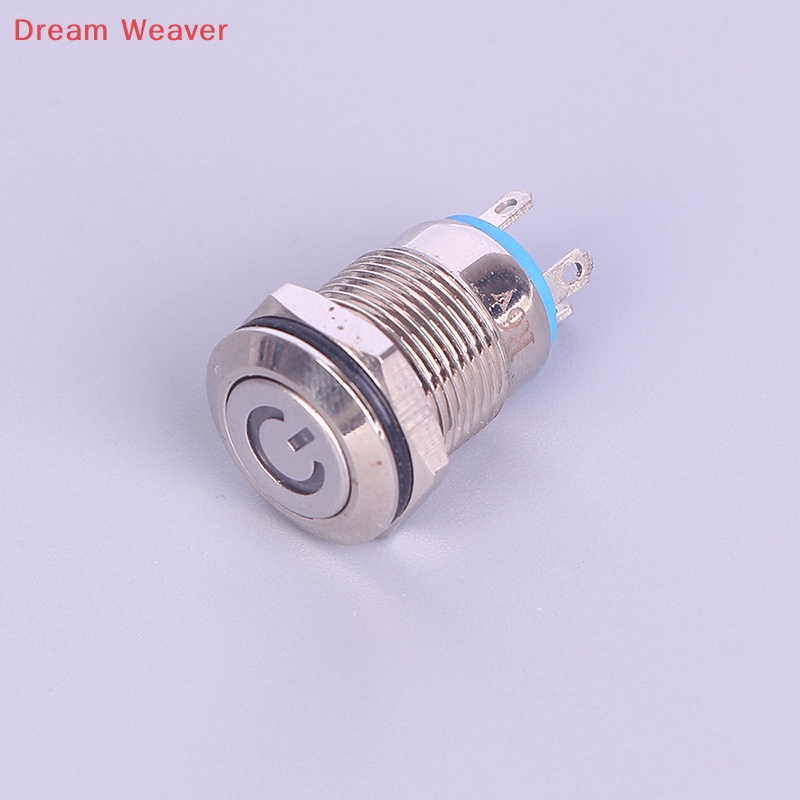 Công Tắc Nhấn Đèn led 12mm 12v Bằng Kim Loại Màu Đen Chống Thấm Nước